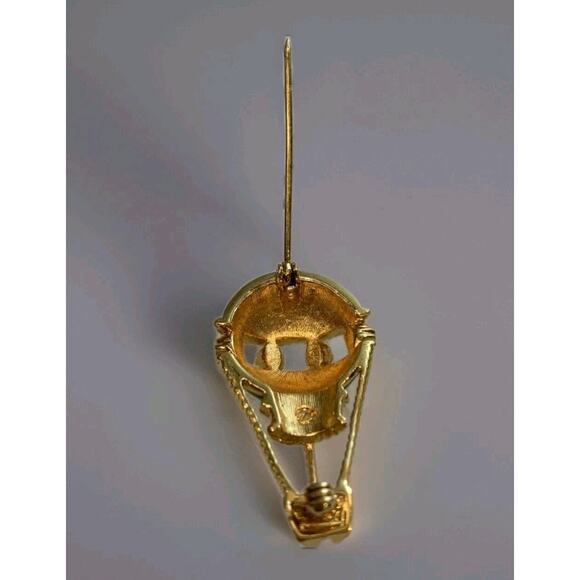 Swarovski Sign Emerald Green Enamel ,Crystal Rhinestone Hot Air Balloon Brooch - Picture 3 of 3